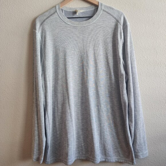 Tommy Bahama Shirt Mens Large Gray Heather Reversible Long Sleeve Raglan Modal - Picture 1 of 13